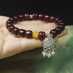 Chinese Blood Sandalwood 7×8 Buddhist Prayer Bead Bracelet for Women