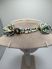 Chunky Hand Made Multi Strand Colorful Glass Seed Bead Necklace 20-21”