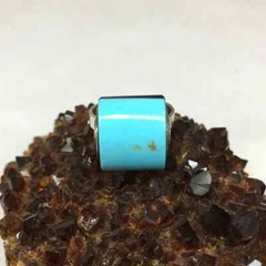 One of a kind Handmade Natural Charoite or Turquoise, Sterling Silver Ring,