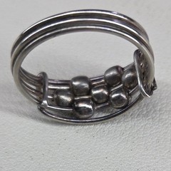 Handcrafted Silver Tone Abacus Look Wire Wrap Fidget Ring Size 7 Moving Beads