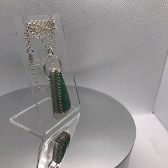 Pendant Sterling Silver & Chrysoprase W/18” Chain
