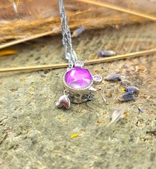 Natural Meteorite 925 Gold Fish Pendant Necklace