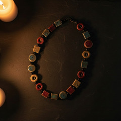 Glazed Ceramic Bead Statement Necklace
