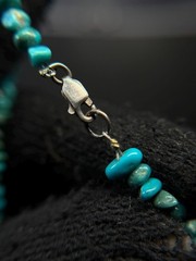 Sterling Turquoise Chip Necklace “Purity” Plate 13.5”