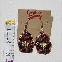 Treska Gypsy Elephant Drop Earrings Copper Bronze Gold Tone Boho Statement