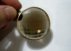 1.5″ Charles Albert Huge Faceted Smoky Quartz & Alchemia Gold Pendant