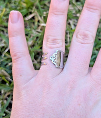 Vintage Handmade Cheese Fork Ring Size US-10.5 AUS-U1/2 Silver Plated, Butted