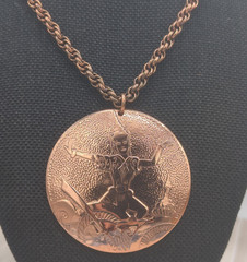 Copper Medallion Pendant Thai Female Goddess Luck Chain Necklace