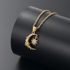 Celtic Knot Crescent Sun & Moon Urn Necklace for Ashes Moon Pendant Ash Necklace