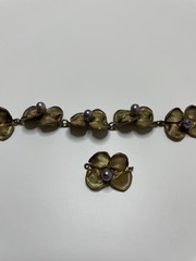 Michael Michaud Bronze and Freshwater Pearl Necklace, Bracelet and Earring Set