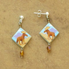 Artisan Painted & Beaded Moose Earrings-From Peru – Fair Trade Peruvian Jewelry