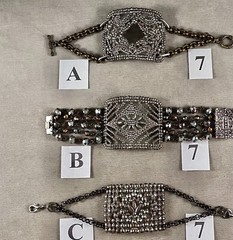 2″ Wide Antique Georgian, Victorian French Cut Steel Cuff Bracelets , 6 Styles