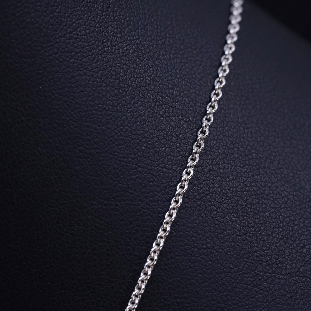 18” 2mm, vintage Italian sterling silver 925 circle chain necklace