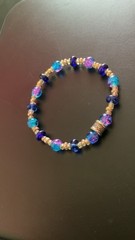Handcrafted Handmade Multicolor Glass Beaded Bracelet, Round Beads, Unisex #118
