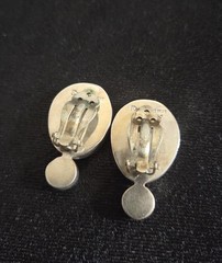 Vintage The Dreamer Earrings 925 Sterling Silver Gray Stone & Pearl Earrings
