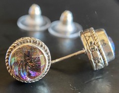 Sarda,Bali Made,Colorful,”Northern Lights”Quartz & Sterling,Stud Earrings-Unisex