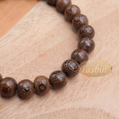 Tropical Johar Wood Beads Elastic 7mm Unisex 7.5-8 inch Beaded Prayer Bracelet