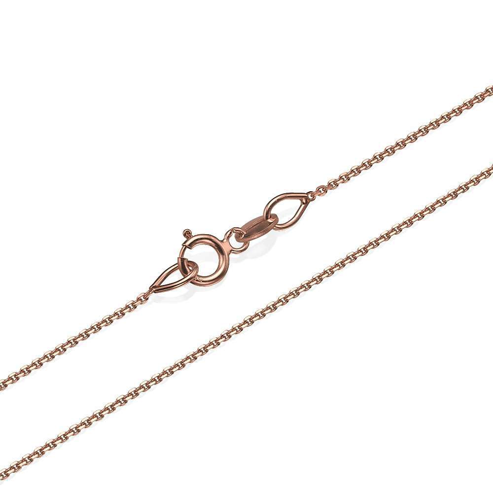 Anchor Link Gold Chain In Solid 14k Rose Gold 0.9mm 16-20″ Jewish Jewelry