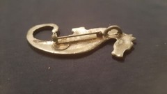 Vintage cast pewter seahorse pin/pendant 2.25 inches long