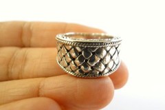 No Stone Balinese Statement 925 Sterling Silver Band Ring Size 6 7 8