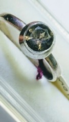 CUTE NATURAL SMOKY QUARTZ IN.925 STERLING SILVER RING IN SIZE 9.25-9.5!