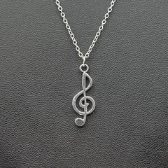 925 Silver Necklace W/ Music Note Treble Clef Pendant Anniversary Birthday Gift