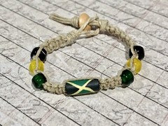 Hemp Bracelet Jamaica Flag Patriotic Jewelry