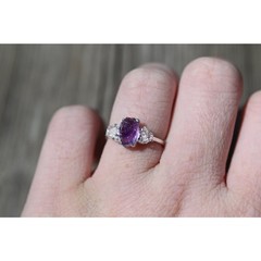Amethyst and rose quartz sterling silver ring size 3 4 5 6 7 8 9 10 11 12 13