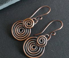 Pure Copper Healing Spiral Earrings, Earring Jewelry, Spiritual Kriya