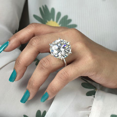 HUGE Certified 68 Ct Diamond Solitaire Statement Ring! No Tariffs or Shipping