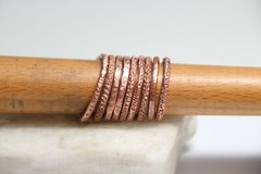 Copper Ring Stackable Hammered Rings band Size 7.5 Wedding Ring Unisex thin 2mm