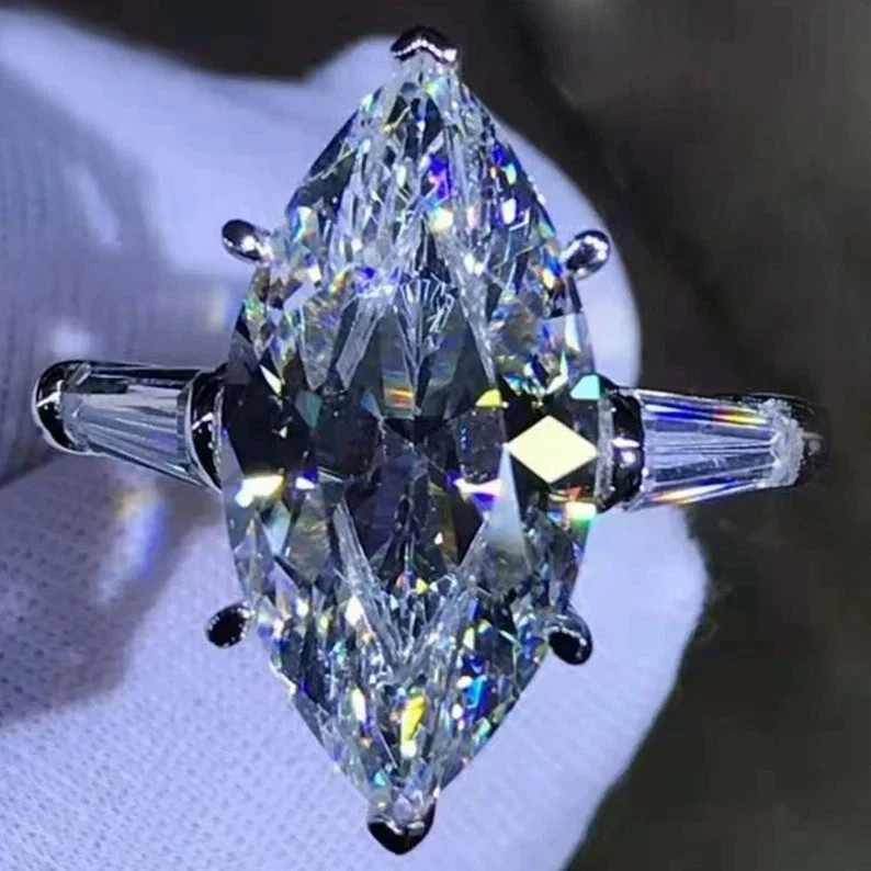 RARE Certified 7.95 Ct White Diamond Solitaire Ring-Great Sparkle, FREE Studs