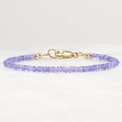 Tiny 2mm Tanzanite Bracelet, Delicate Gold Filled or Silver