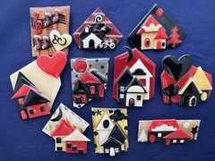 Vintage Lucinda Pin Lot House Pin Red Black Metallic Etc 10 Pc 1 Is Music Pin