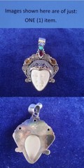 Sterling Silver Goddess Carved Moon Face Multi Gemstones Pendant 25pt433