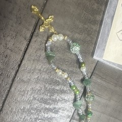 Green & Clear Beaded Christian Rosary with Gold-Tone Metal Crucifix