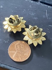 Vintage 2 Pc SunFlower Set Jacket Lapel / Hat Pin