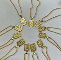 New Handmade 18k Gold plated Initial Name Necklace Round Box Chain Men Woman