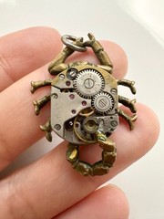 Handmade steampunk scorpion pendant