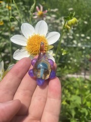 Hand Blown Glass Mushroom Pendant