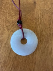 Chinese Light Green Jade Donut Pendant – Pi Disc 1.25in diameter