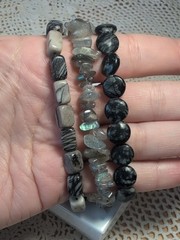 Stretch Bracelet Set- Spider Web Jasper, Labradorite, Picasso Serpentine