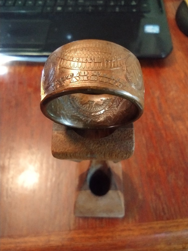 .999 Pure Copper $500 Note Commemorative Coin Ring Handcrafted / Unique