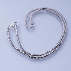 16” 2mm, vintage Italian Sterling 925 silver snake chain necklace