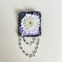 Handmade Upcycled Mixed Media Flower Brooch
