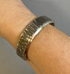 Vintage 60g Unisex Sterling Textured Cuff Bracelet Signed MM Navajo Mary Morgan?