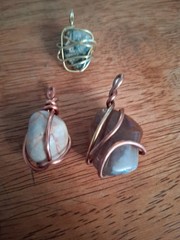 Assorted Handmade Pendants Recycled Copper Unique Healing Stones Custom Workavai