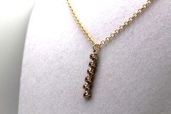 Handcrafted 21″ gold chain with 6 zirconias pendant necklace