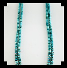 Showstopper White Fox Creation: Blue Ridge Double Strand Turquoise Necklace