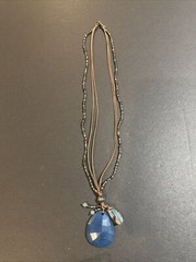 Retired Silpada INDIGO MOOD Blue Quartzite Abalone & Seed Bead Necklace N2227